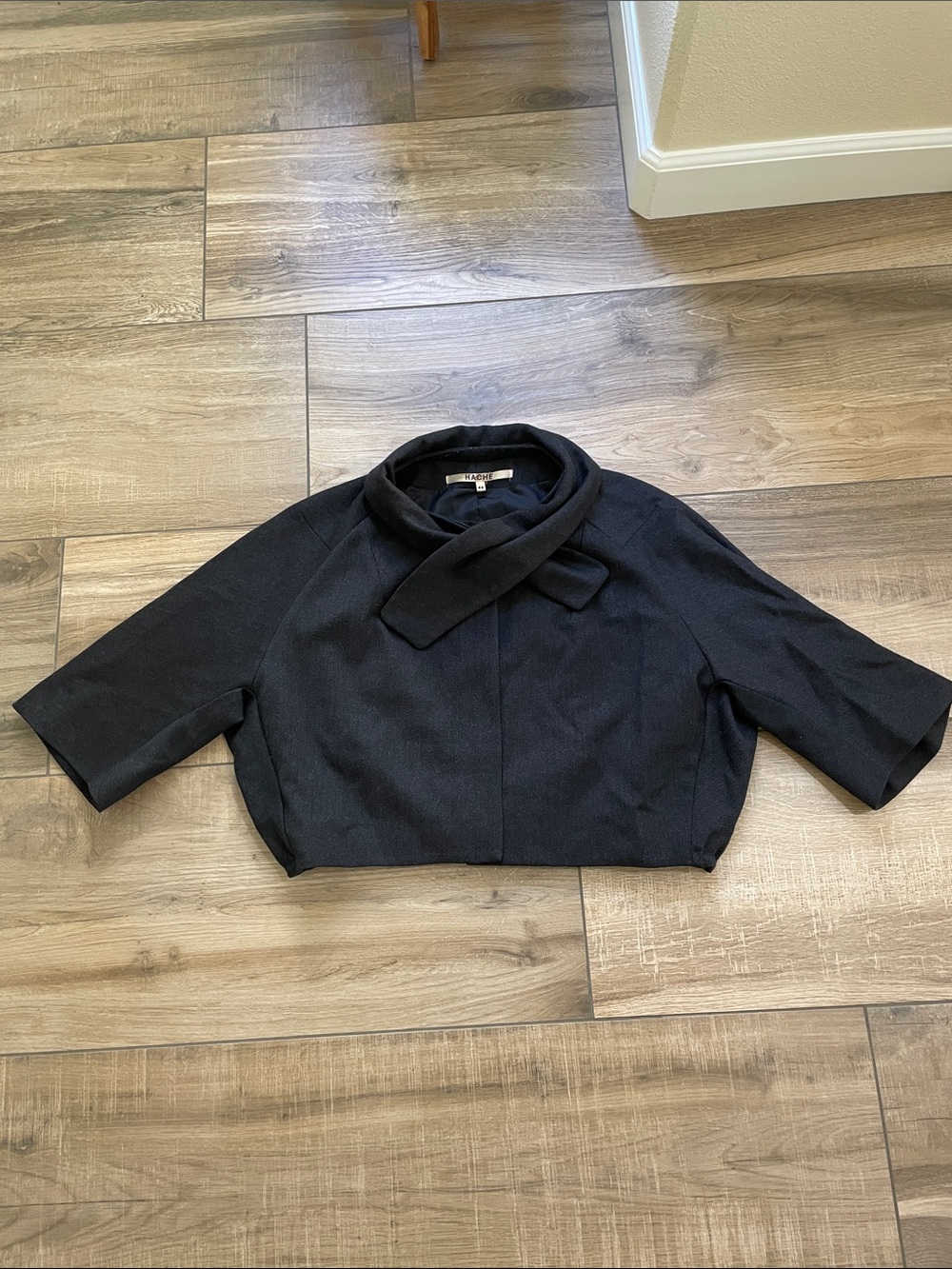 Hache Gray Wool Crop Jacket 44 Italy